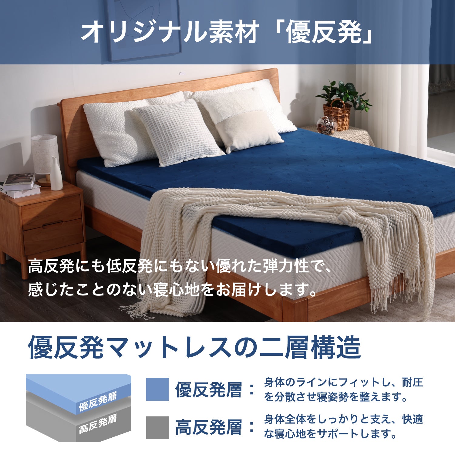 エムリリー 優反発マットレス 三つ折り 8cm