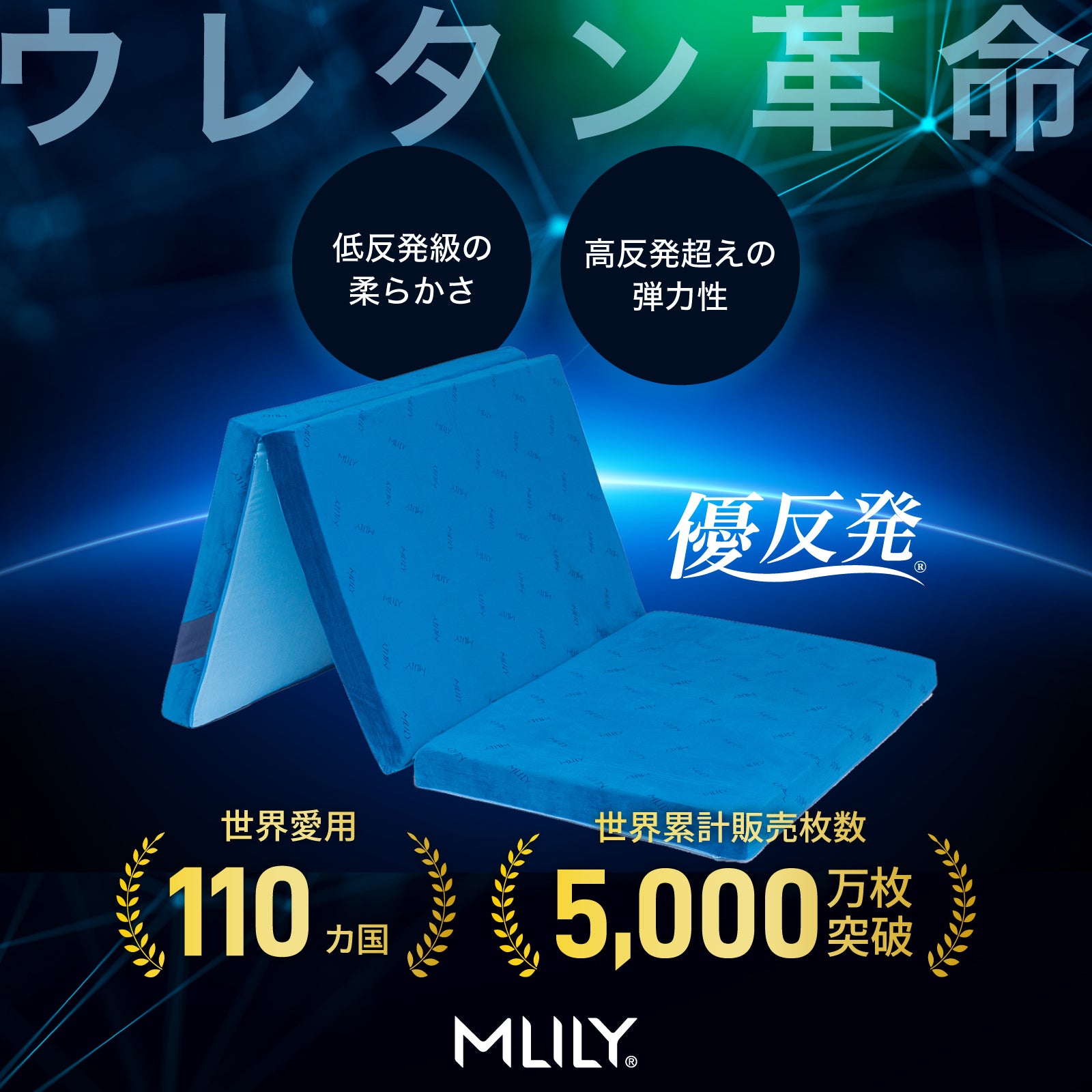 エムリリー 優反発マットレス 三つ折り 8cm