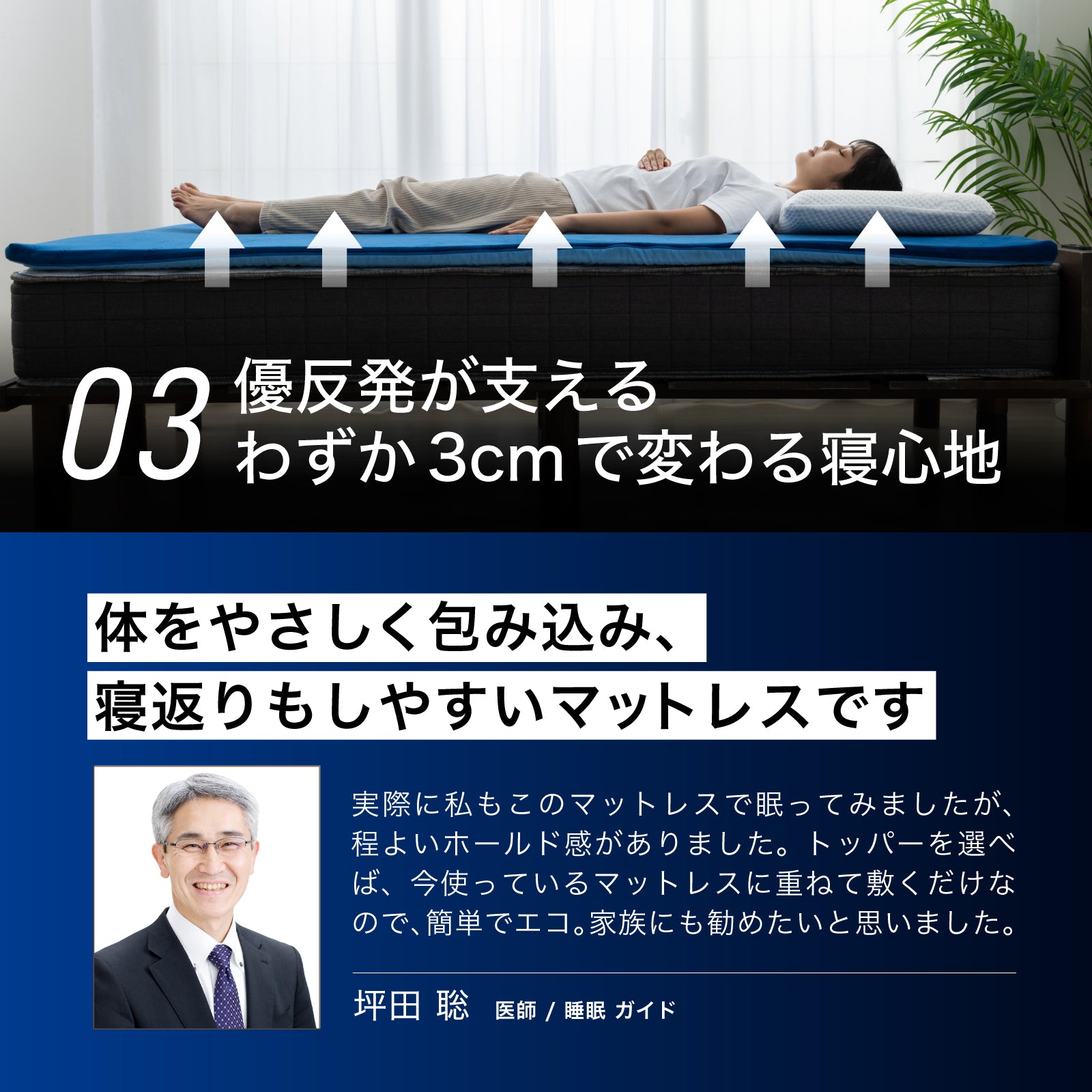 エムリリー 優反発マットレス 三つ折り 8cm