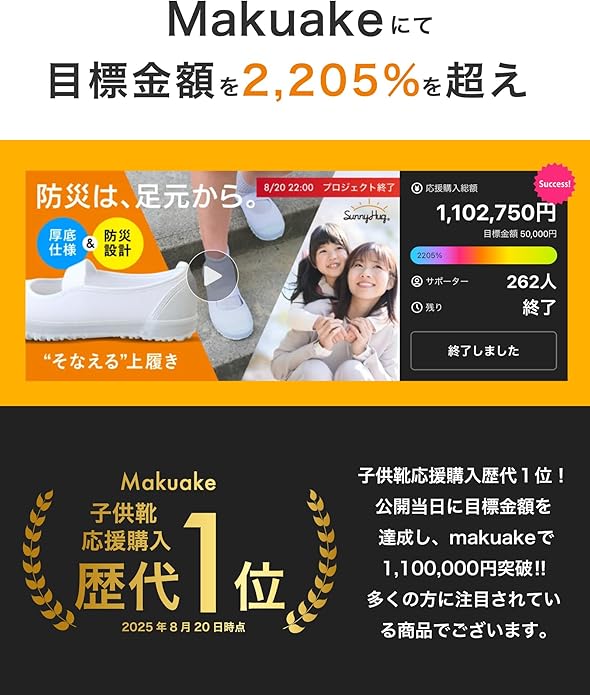 SunnyHug 防災上履き